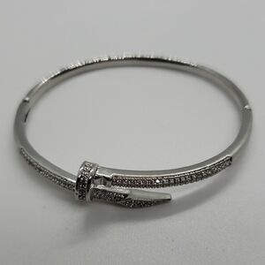 Elegant Silver Nail Bracelet - Trendy Bracelet Zircon Screw Bracelet For Party